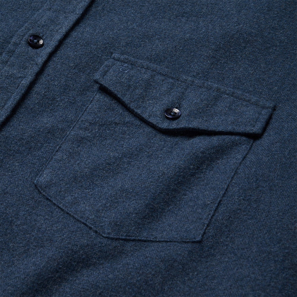 Heathered Flannel Button-Down Shirt Blue | Stetson Men