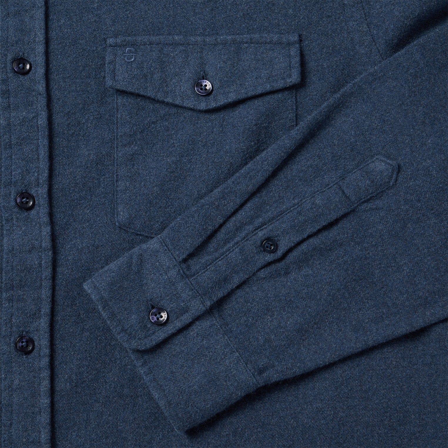 Heathered Flannel Button-Down Shirt Blue | Stetson Men