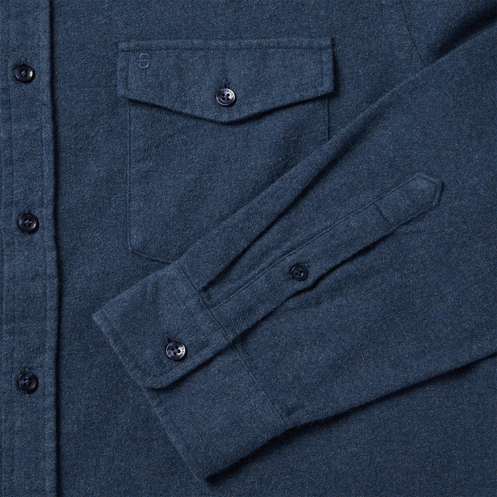 Heathered Flannel Button-Down Shirt Blue | Stetson Men