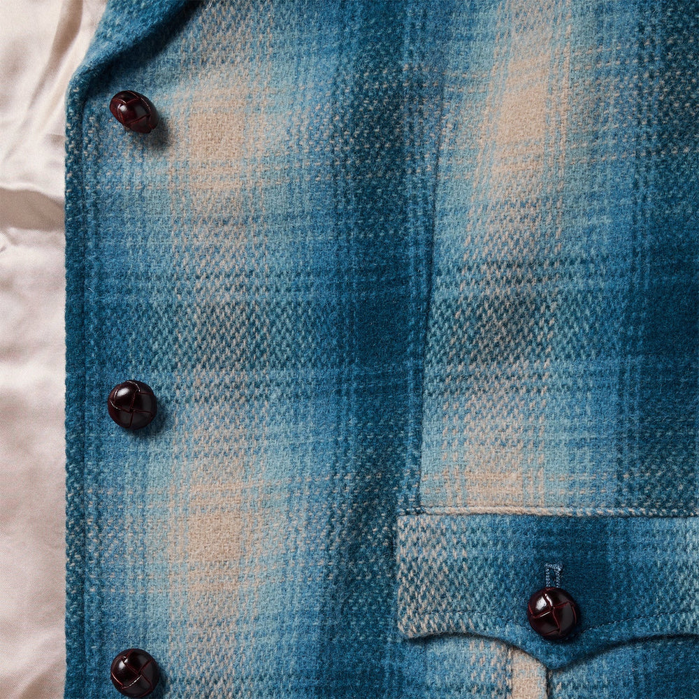 Wool Plaid Western Blazer Navy | Stetson Women
