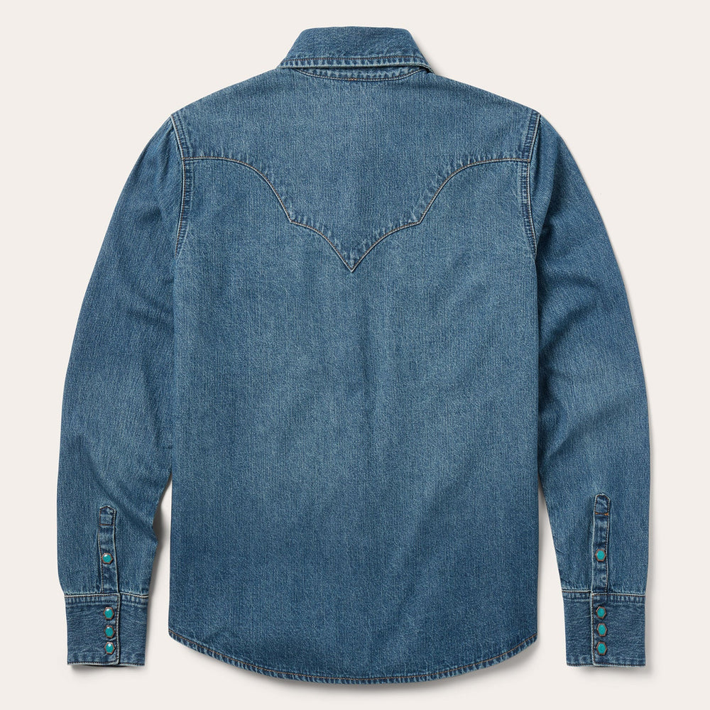 Turquoise Snap Western Denim Shirt Blue | Stetson Women