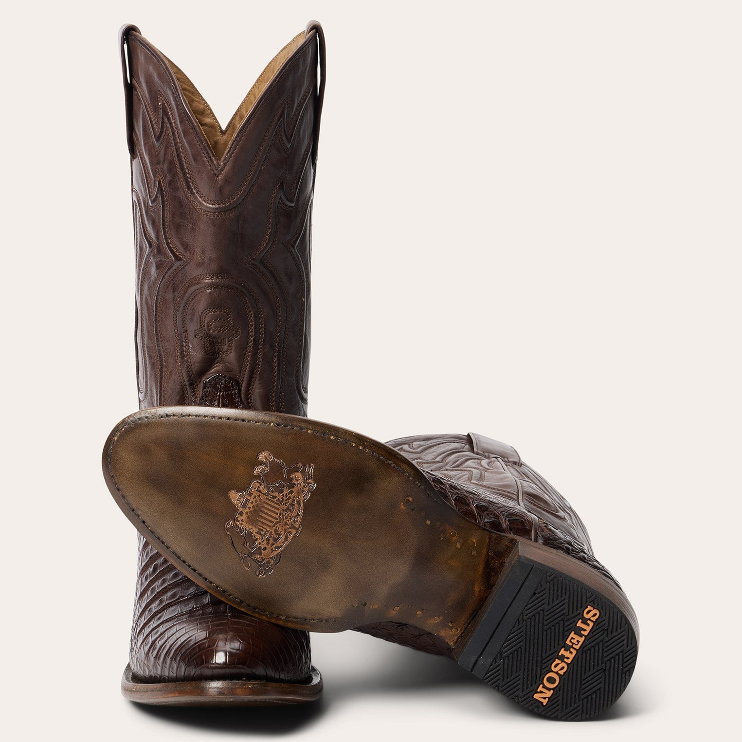 Holliday Caiman Boots Tobacco | Stetson