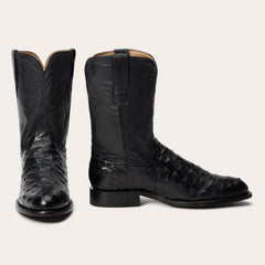 Austin Ostrich Roper Boots Black | Stetson