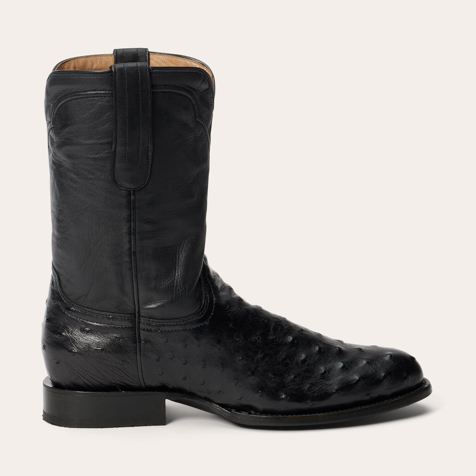 Austin Ostrich Roper Boots Black | Stetson