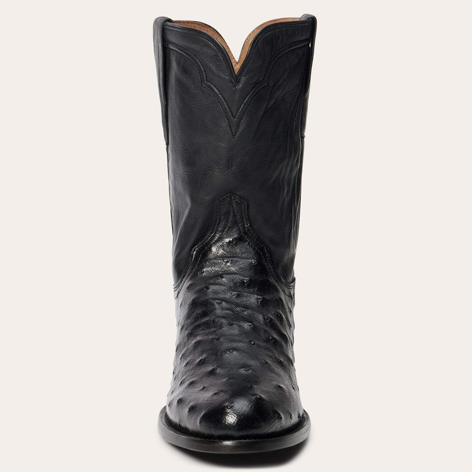 Austin Ostrich Roper Boots Black | Stetson