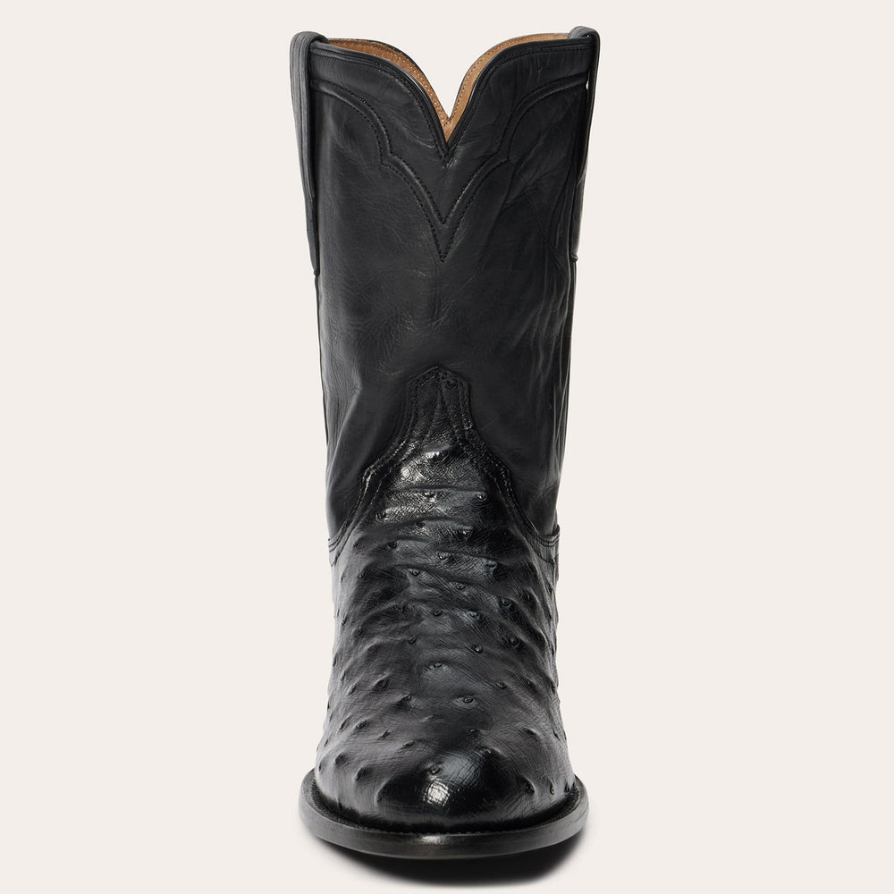 Austin Ostrich Roper Boots Black | Stetson