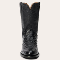 Austin Ostrich Roper Boots Black | Stetson