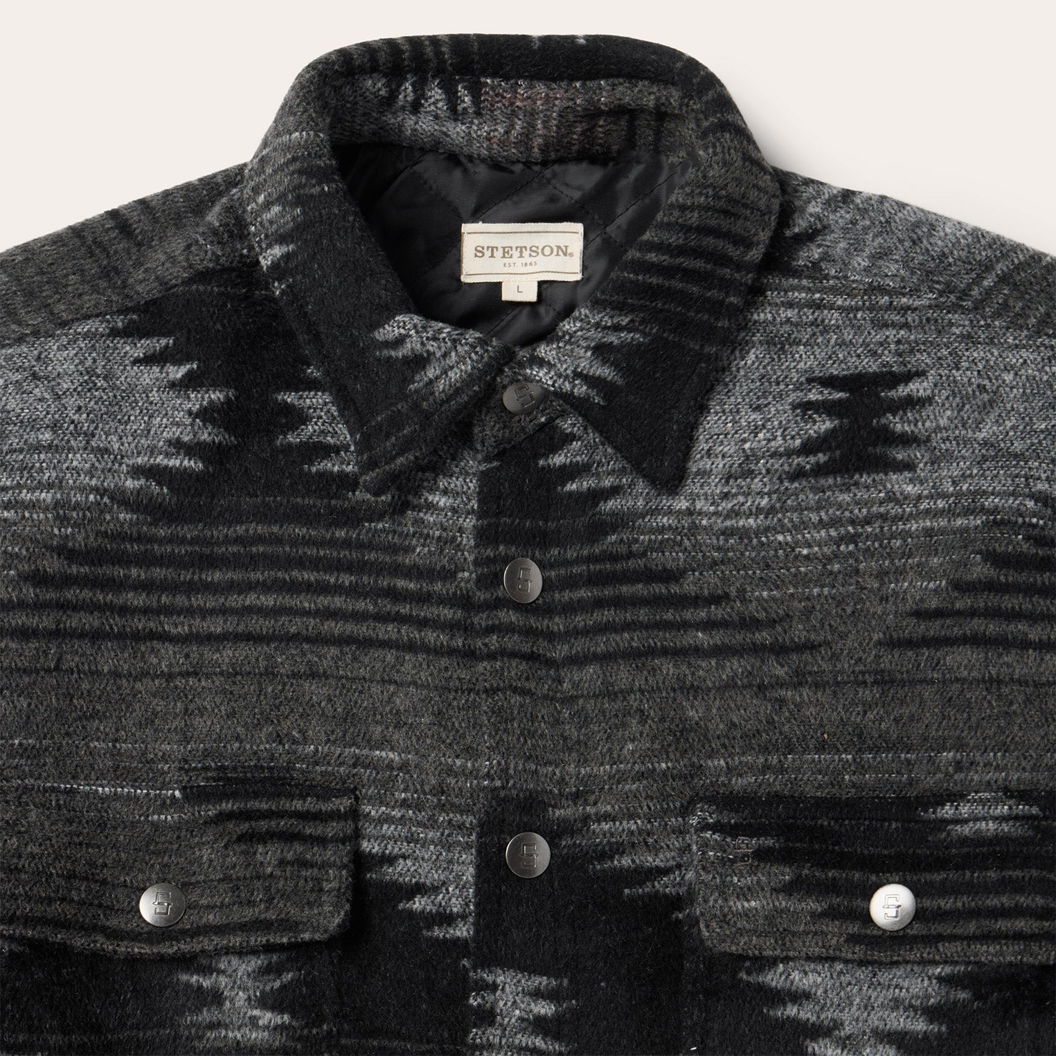 Southwestern Flannel Jacket Black | Stetson Men