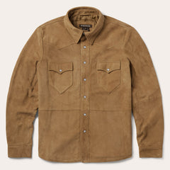 Suede Leather Shirt Jacket Brown | Stetson Men
