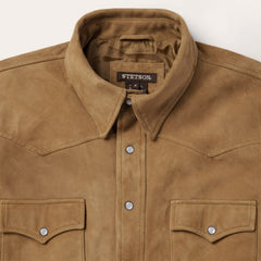 Suede Leather Shirt Jacket Brown | Stetson Men