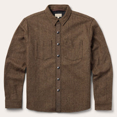Herringbone Shirt Jacket Brown | Stetson Men