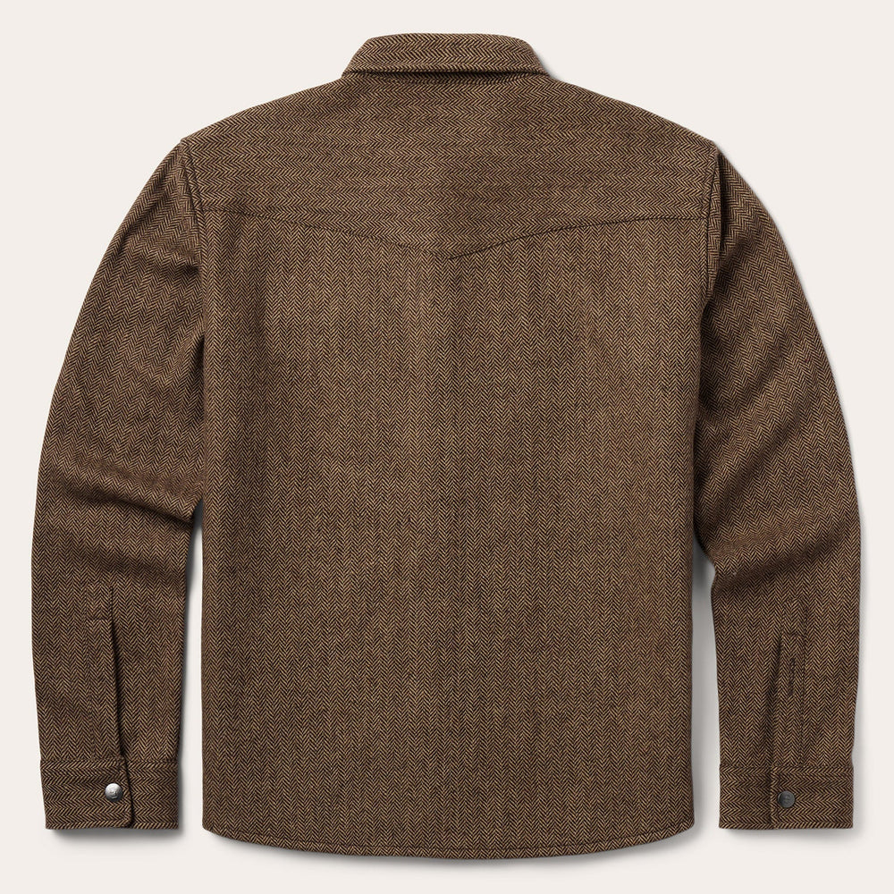 Herringbone Shirt Jacket Brown | Stetson Men