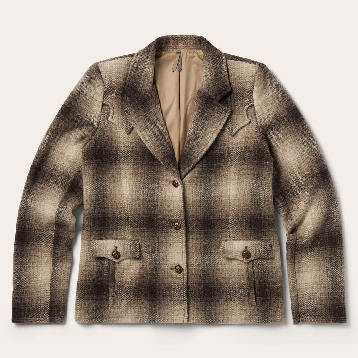 Wool Plaid Western Blazer Brown | Stetson Women
