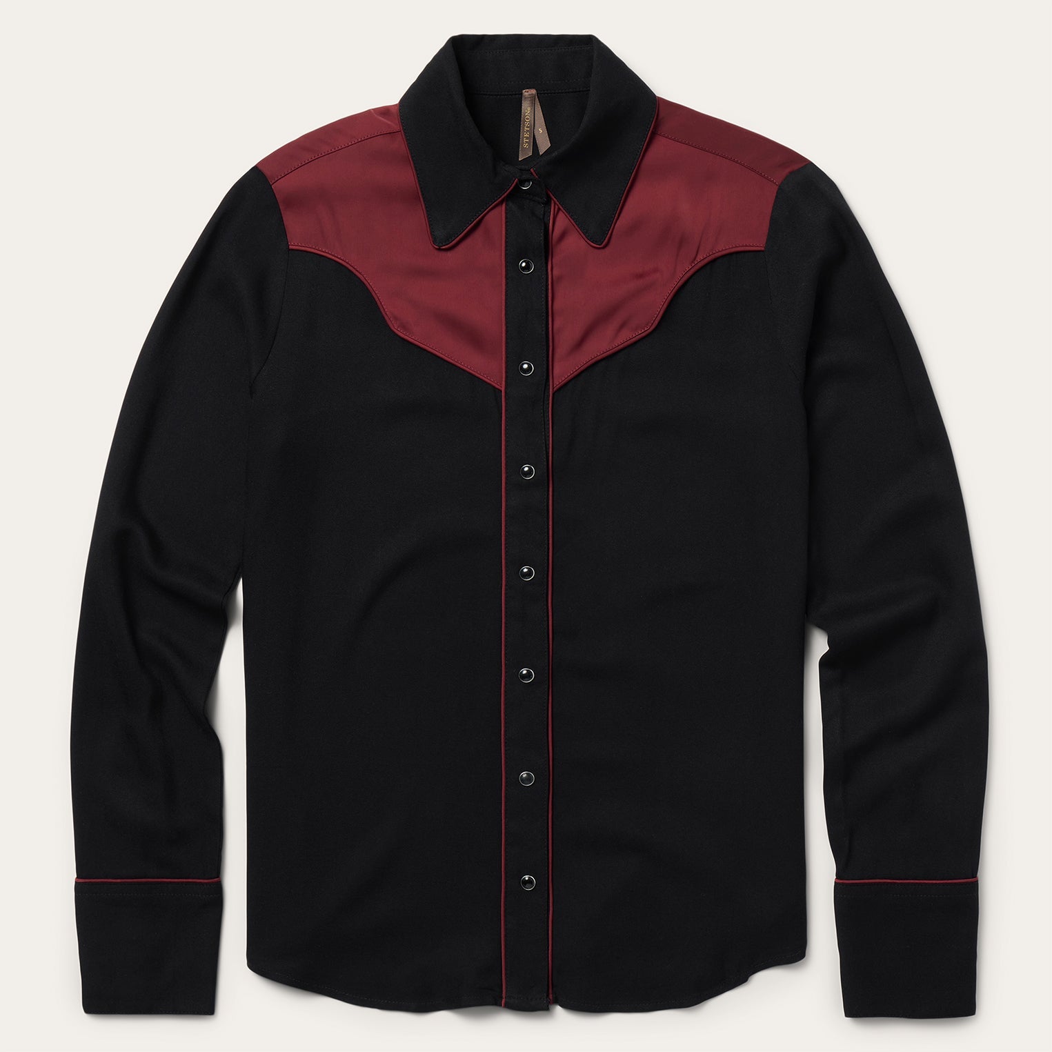 Piped Western Blouse Black | Stetson Women
