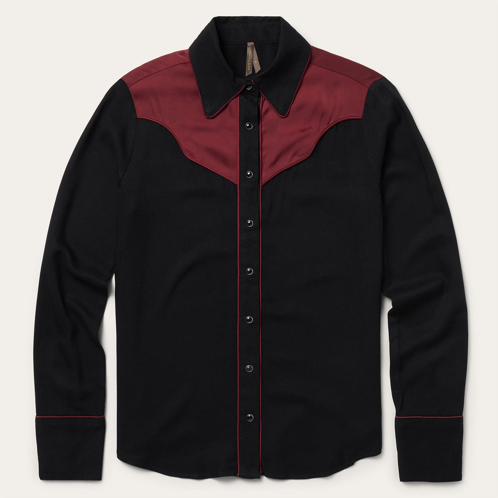 Piped Western Blouse Black | Stetson Women