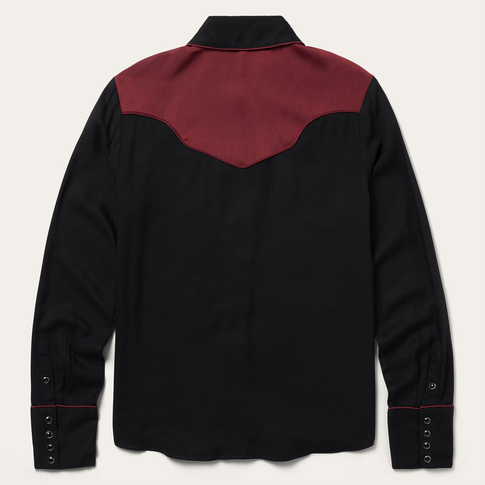 Piped Western Blouse Black | Stetson Women
