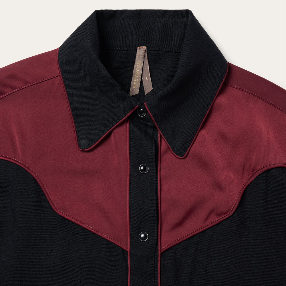 Piped Western Blouse Black | Stetson Women