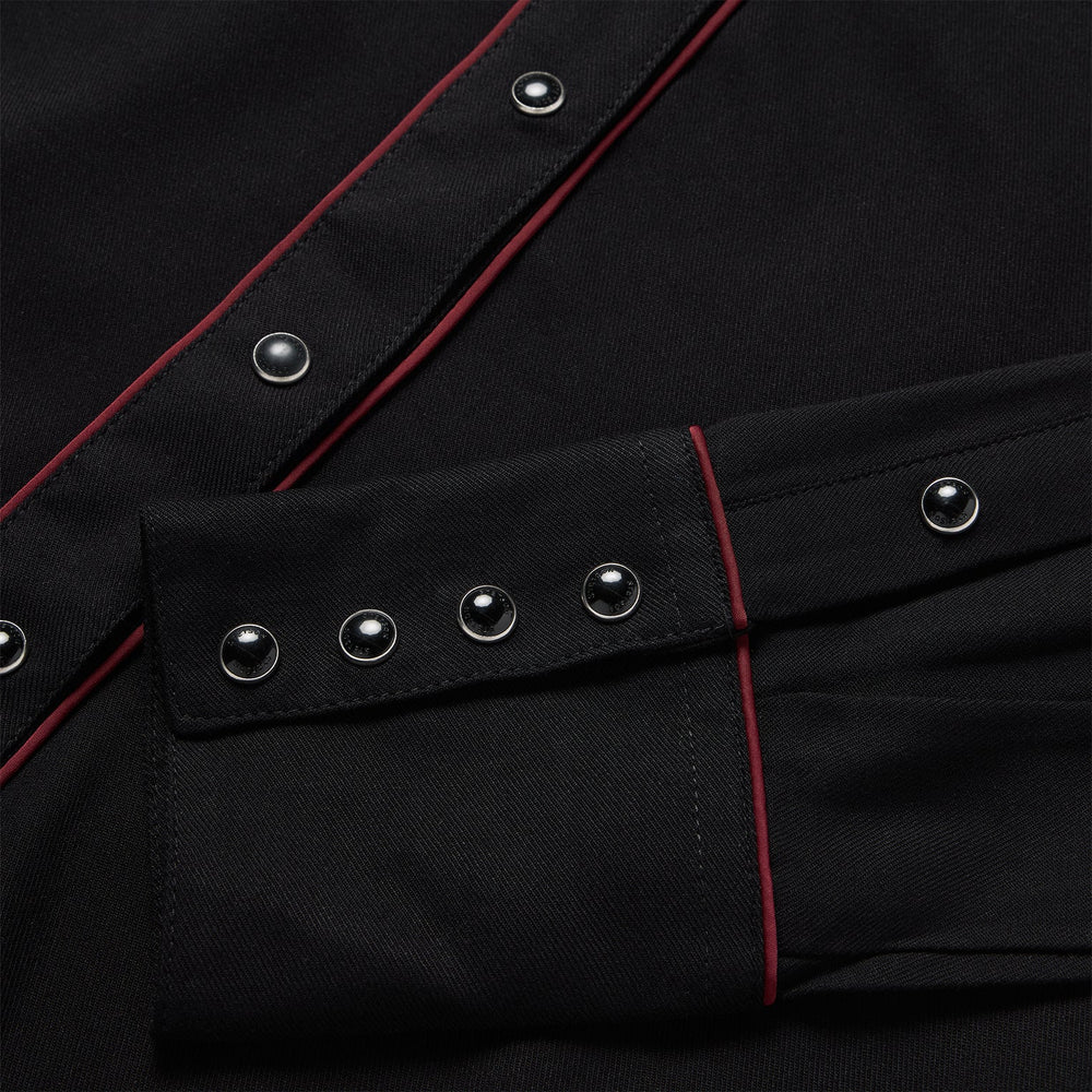 Piped Western Blouse Black | Stetson Women