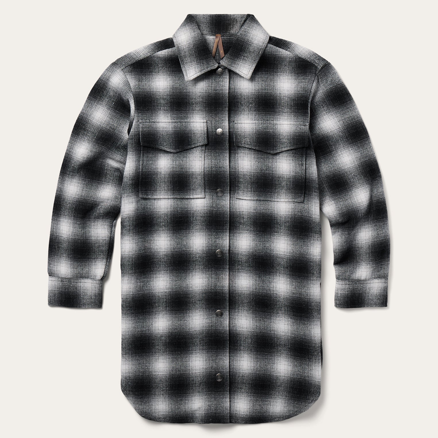 Ombre Oversized Shirt Jacket Black | Stetson Women