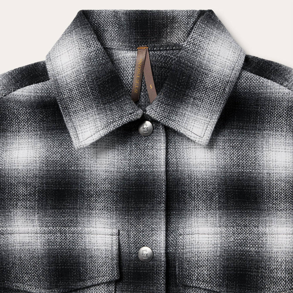 Ombre Oversized Shirt Jacket Black | Stetson Women