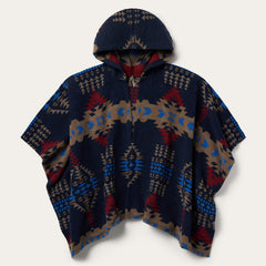 Hooded Serape Blanket Wrap Blue | Stetson Women