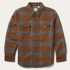 Plaid Western Shirt Jacket Brown | Stetson Men