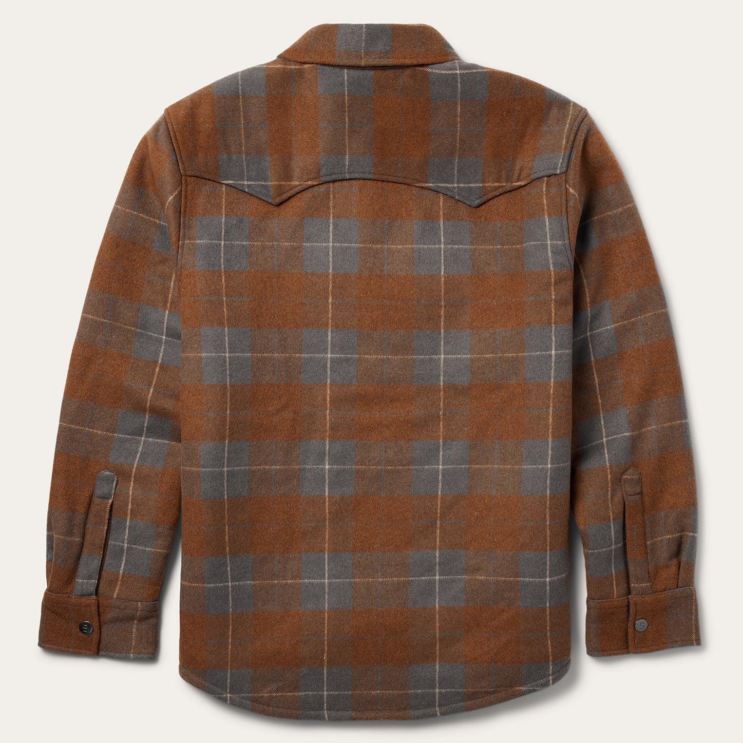Plaid Western Shirt Jacket Brown | Stetson Men