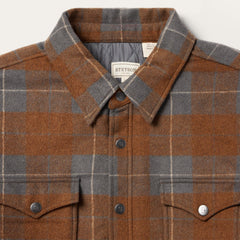 Plaid Western Shirt Jacket Brown | Stetson Men