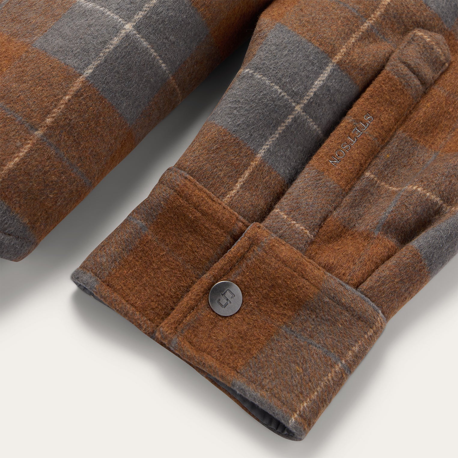 Plaid Western Shirt Jacket Brown | Stetson Men