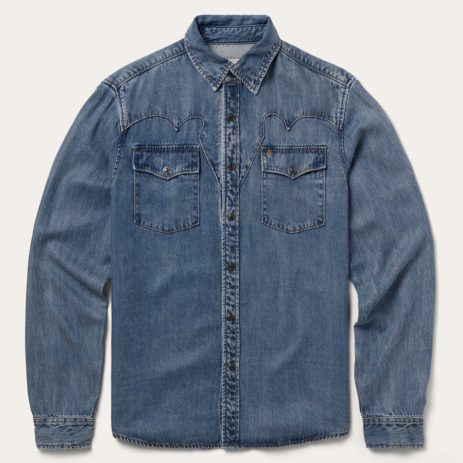 Retro Denim Western Shirt Blue | Stetson Men