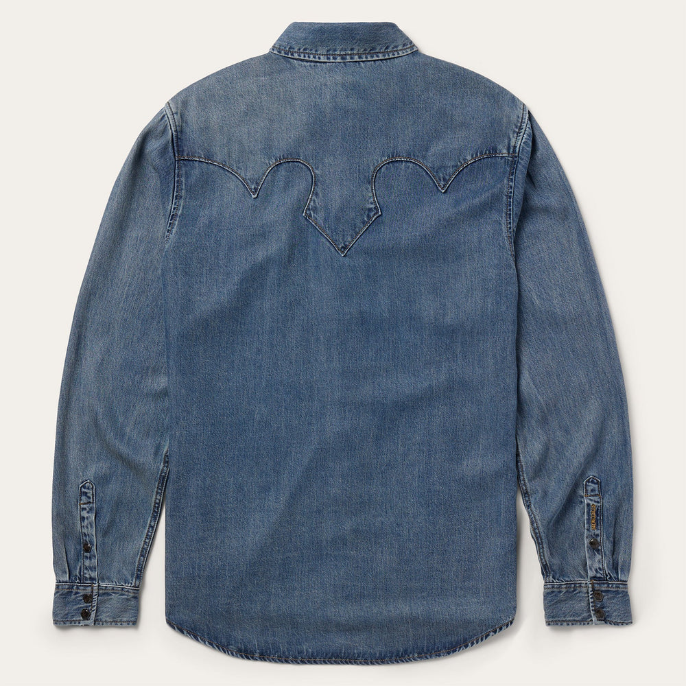 Retro Denim Western Shirt Blue | Stetson Men