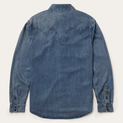 Retro Denim Western Shirt Blue | Stetson Men