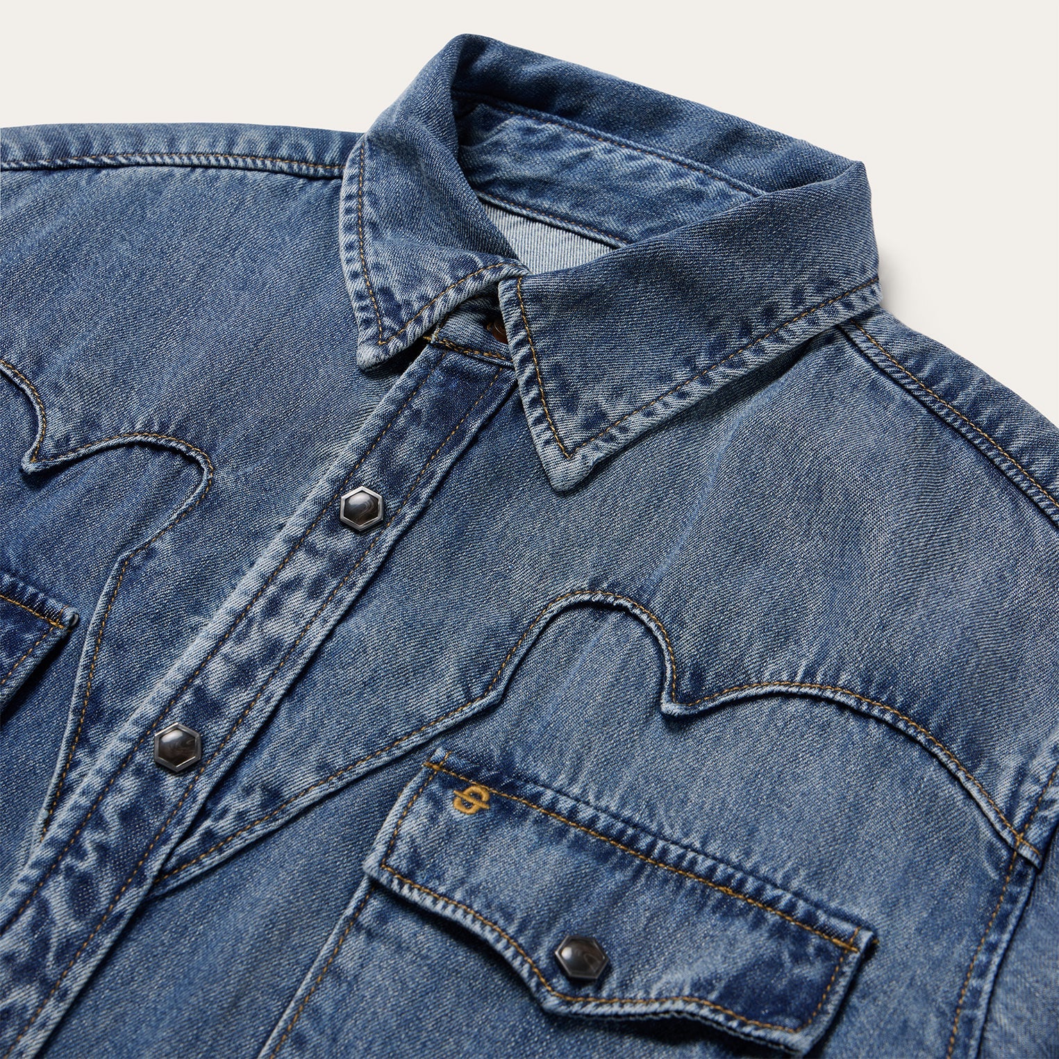 Retro Denim Western Shirt Blue | Stetson Men