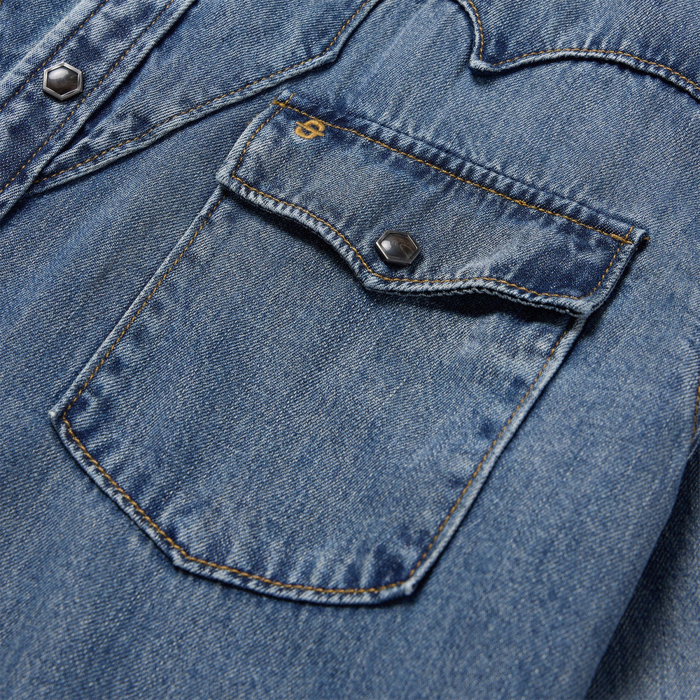 Retro Denim Western Shirt Blue | Stetson Men