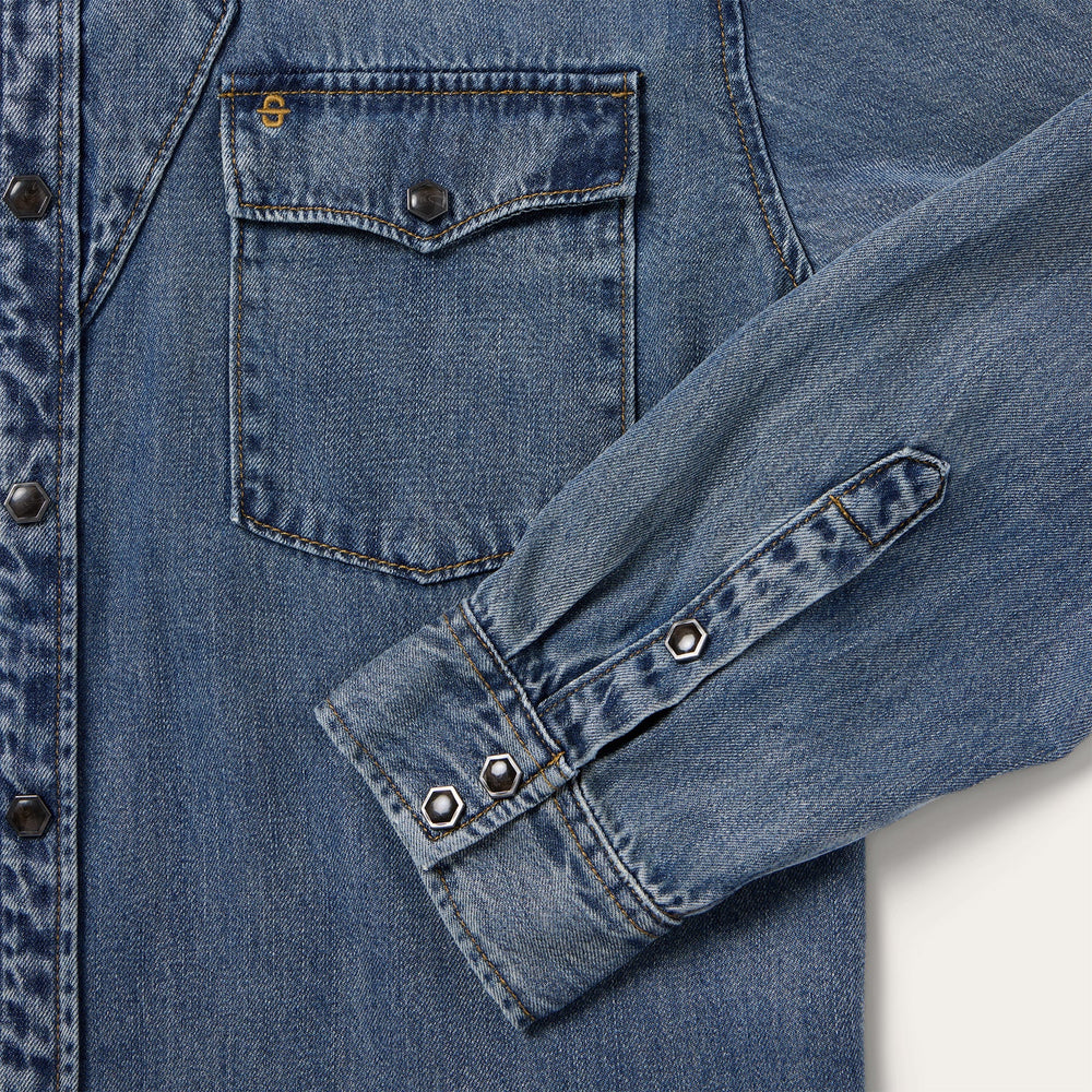 Retro Denim Western Shirt Blue | Stetson Men