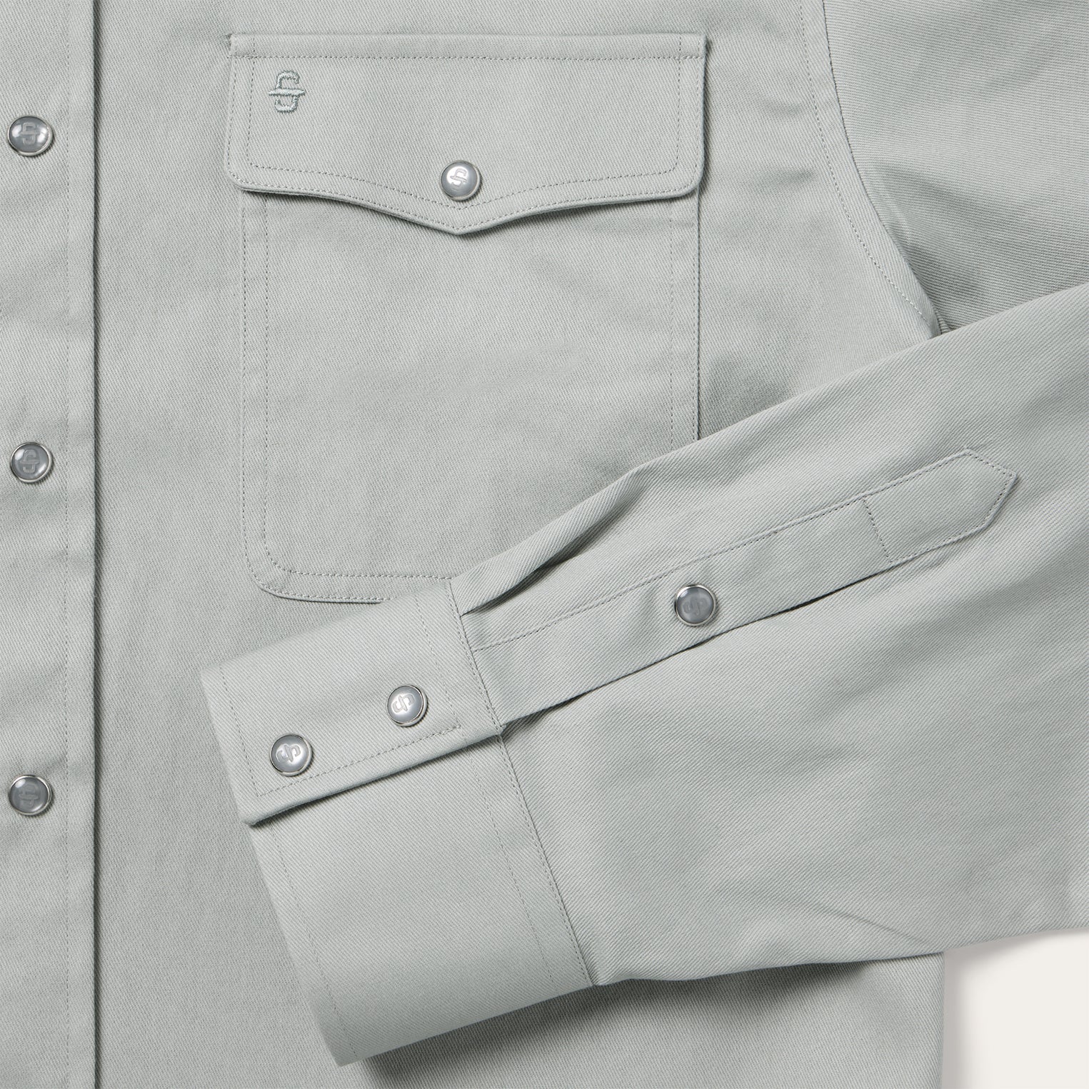 Brushed Twill Western Shirt Slate Green | Stetson Men