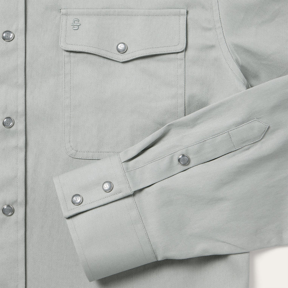 Brushed Twill Western Shirt Slate Green | Stetson Men