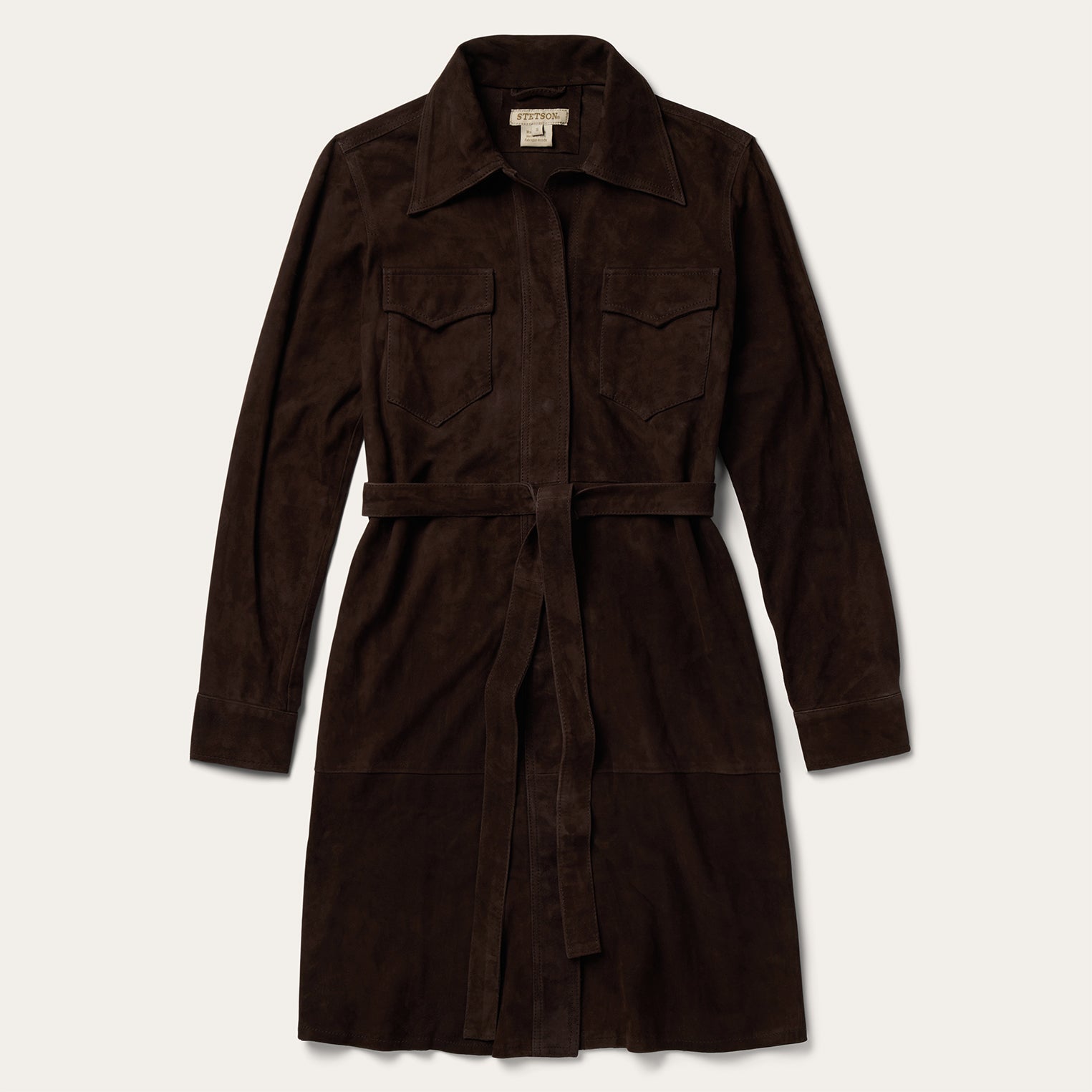Lambskin Shirt Dress Brown | Stetson Women