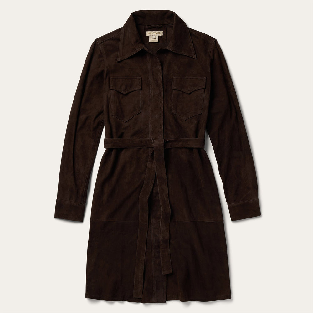 Lambskin Shirt Dress Brown | Stetson Women