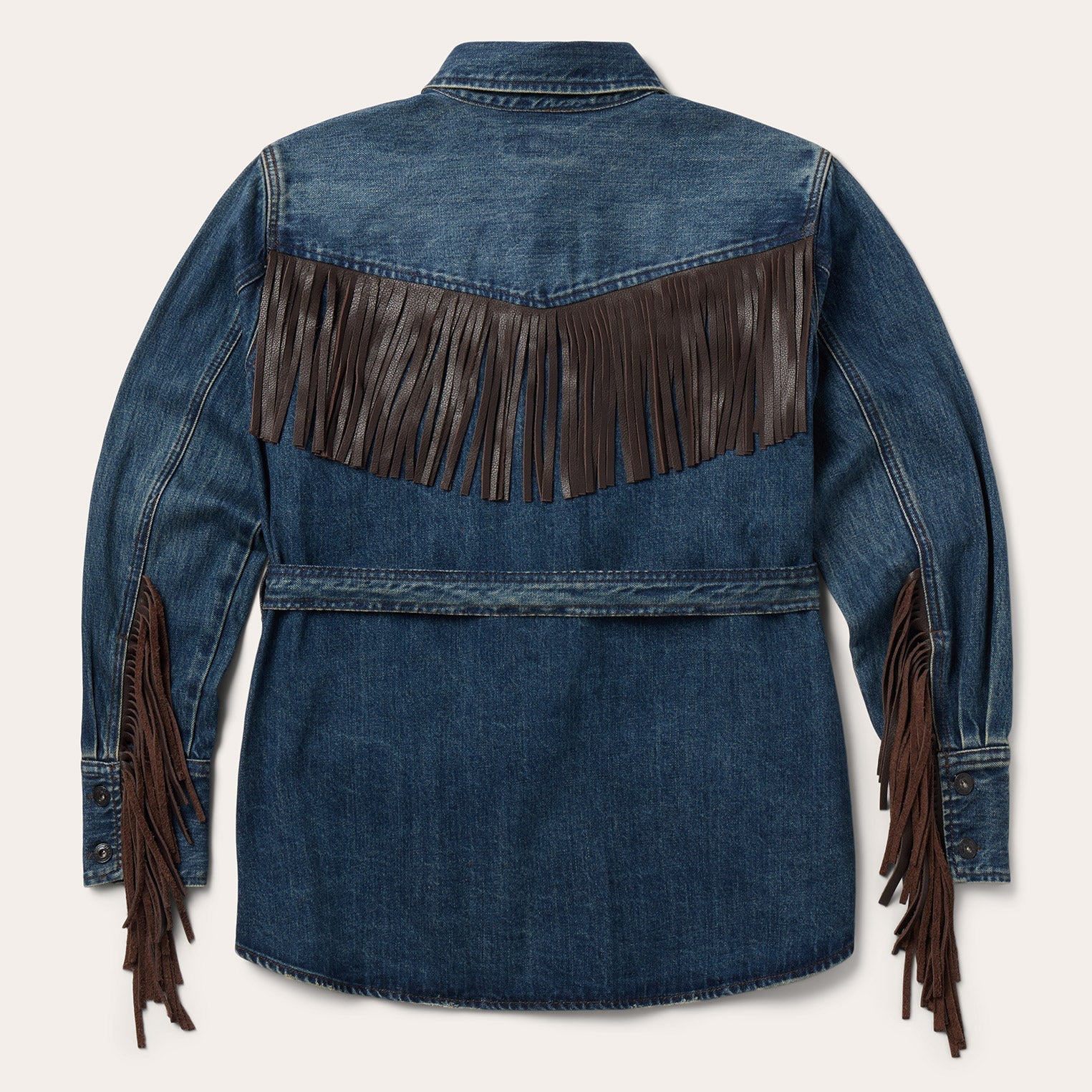 Dark Denim Fringe Jacket Blue | Stetson Women