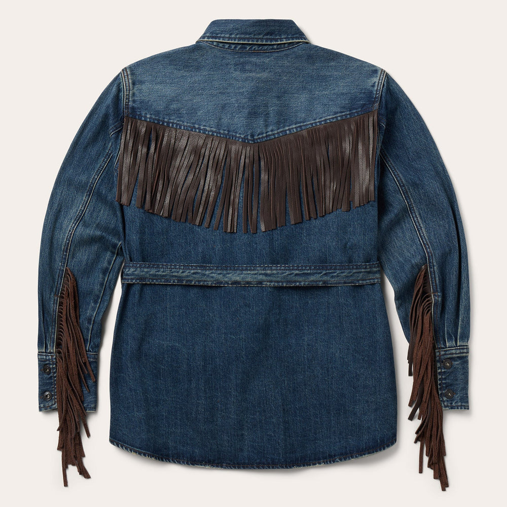 Dark Denim Fringe Jacket Blue | Stetson Women
