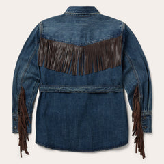 Dark Denim Fringe Jacket Blue | Stetson Women