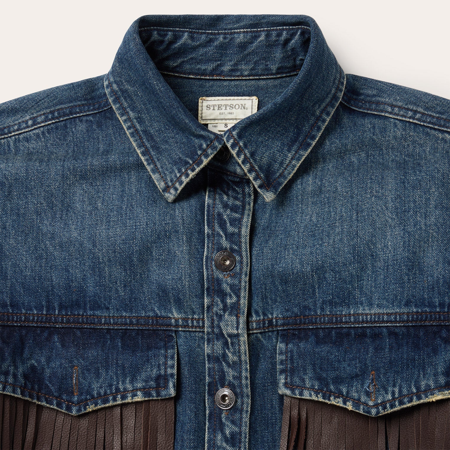 Dark Denim Fringe Jacket Blue | Stetson Women