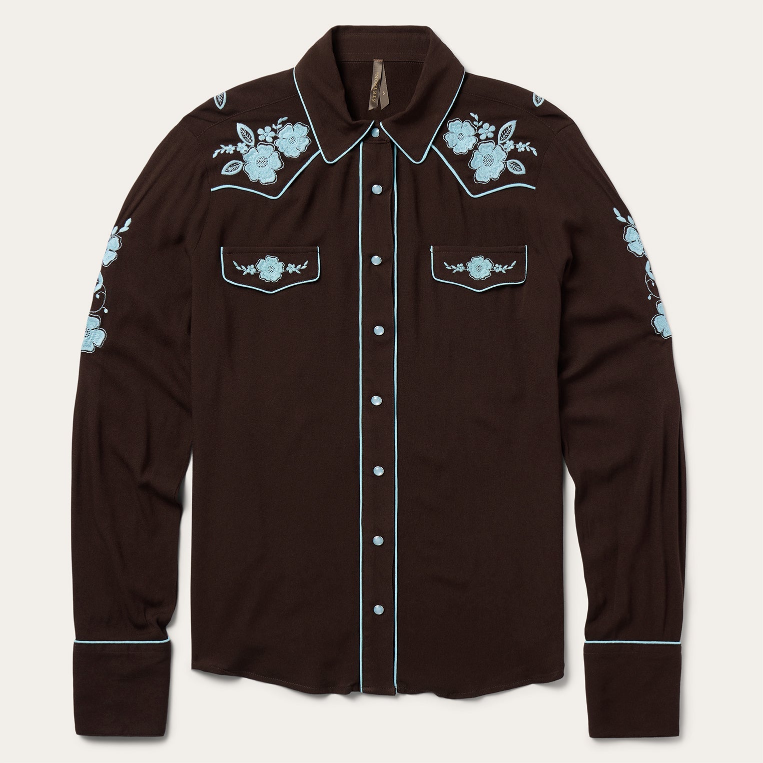 Embroidered Retro Western Shirt Brown | Stetson Women