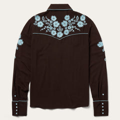 Embroidered Retro Western Shirt Brown | Stetson Women