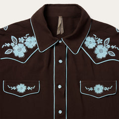 Embroidered Retro Western Shirt Brown | Stetson Women
