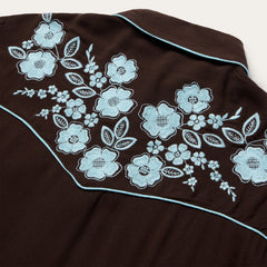 Embroidered Retro Western Shirt Brown | Stetson Women