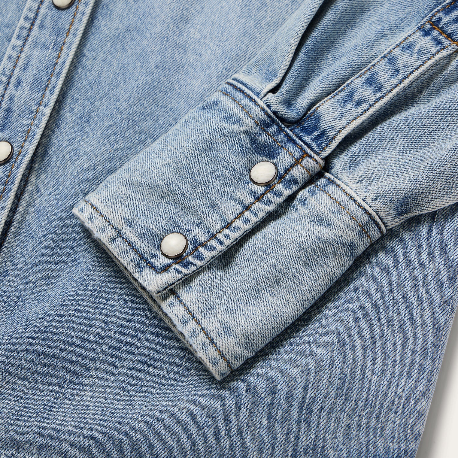 Embroidered Loose Fit Denim Shirt Blue | Stetson Women