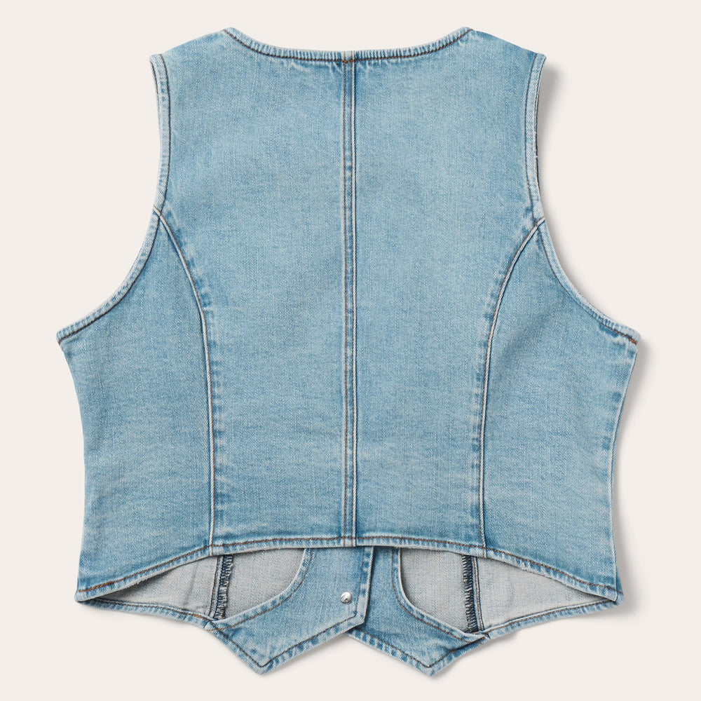 Light Rinse Denim Vest Blue | Stetson Women