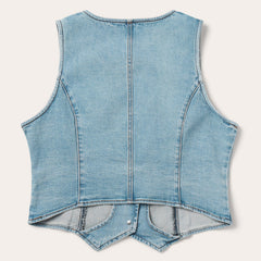 Light Rinse Denim Vest Blue | Stetson Women
